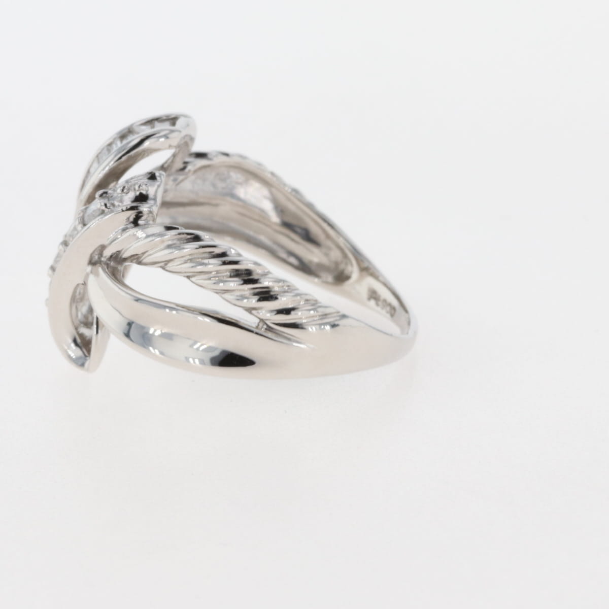 メレダイヤ デザインリング プラチナ 指輪 リング 16号 Pt900 ダイヤモンド レディース 【中古】 
