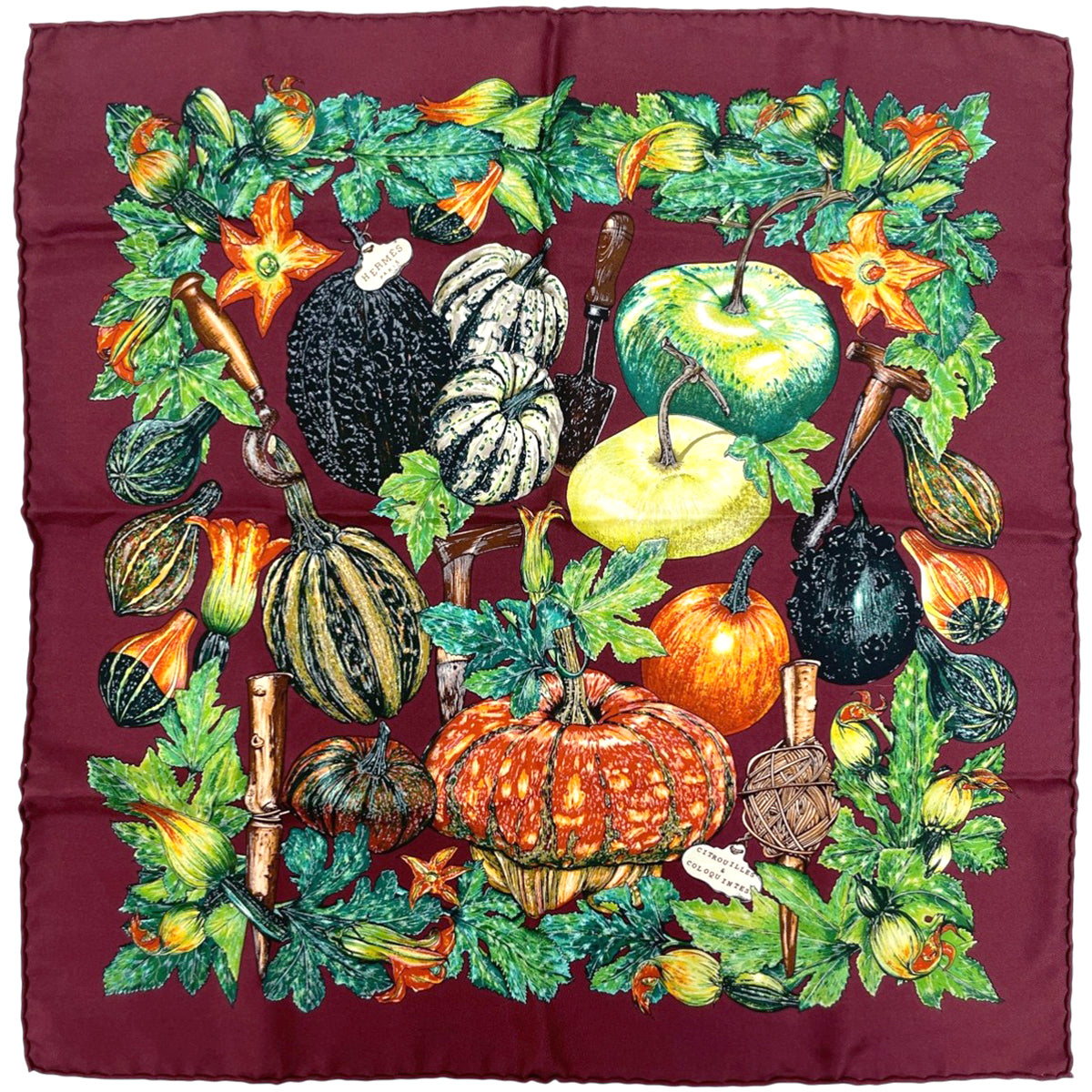 在庫一掃】 エルメス カレ40 CITROUILLES ET COLOQUINTES スカーフ