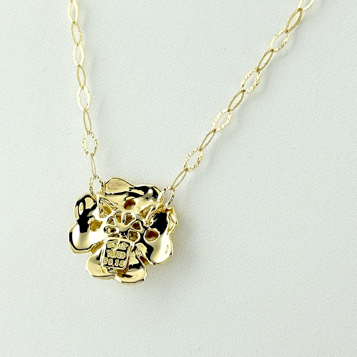 ジュネ フラワーモチーフ デザインネックレス ネックレス K18 750 YG