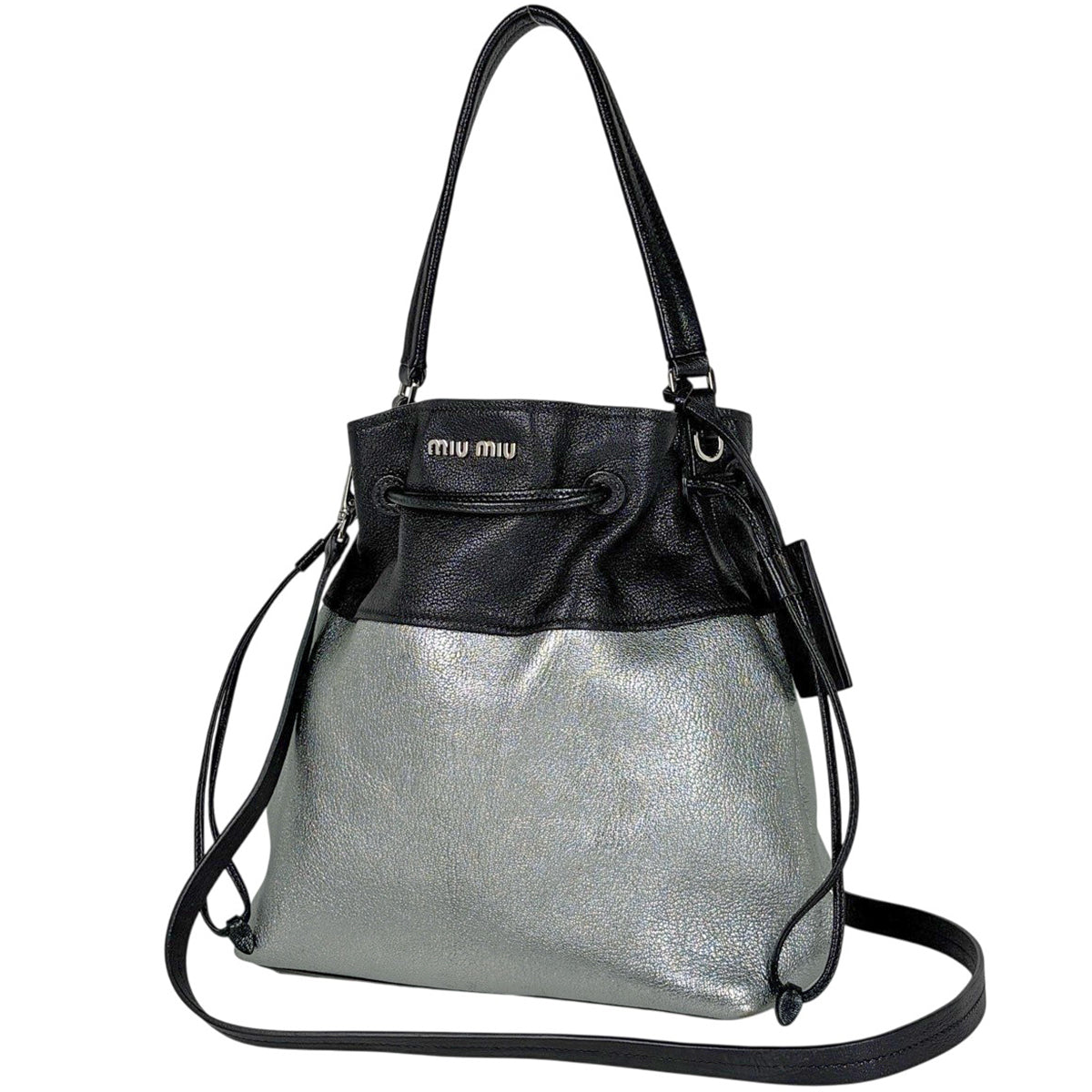 miu miu ショルダーバッグ ミュウ ミュウ ロゴ ショルダーバッグ レザー R1129C レディース