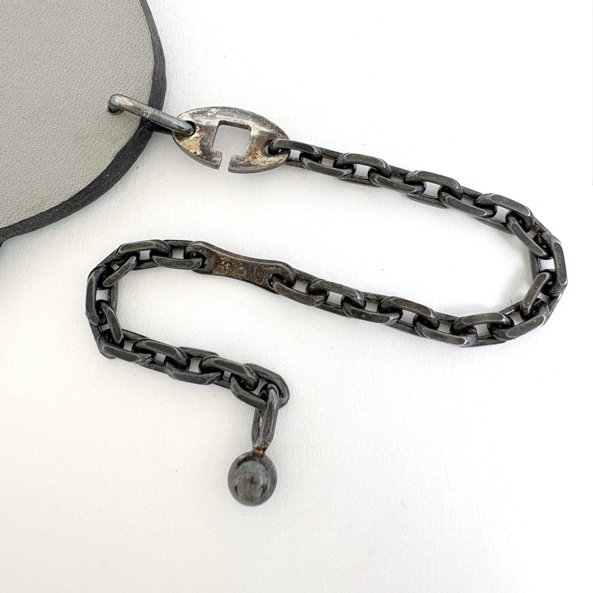 エルメス エレファントモチーフ バッグチャーム レザー シルバー925