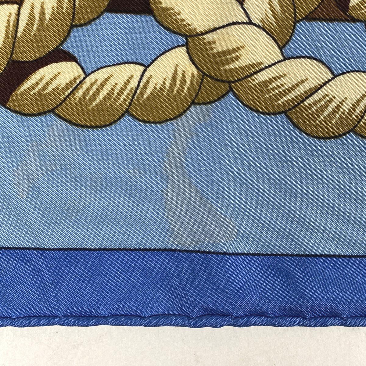 エルメス カレ 90 TRIBORD 帆船 スカーフ シルク ブルー マルチカラー レディース 【中古】 ラッピング可