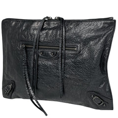 バレンシアガ ロゴ クラッチバッグ セカンドバッグ クラッチバッグ レザー ブラック 362967 レディース 【中古】brbag