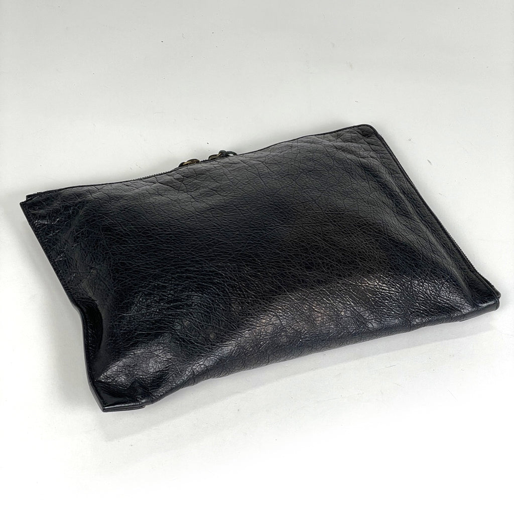 バレンシアガ ロゴ クラッチバッグ セカンドバッグ クラッチバッグ レザー ブラック 362967 レディース 【中古】brbag