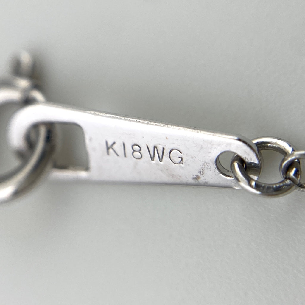 クロスモチーフ デザインネックレス WG ホワイトゴールド ペンダント メレダイヤ 十字架 ネックレス K18 WG ダイヤモンド レディース 【中古】nbjwl