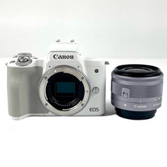 キヤノン Canon EOS Kiss M2 レンズキット ホワイト デジタル ミラーレス 一眼カメラ 【中古】
