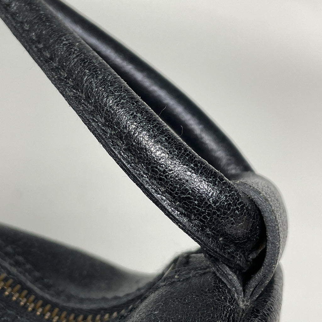 ミュウ ミュウ ロゴ ハンドバッグ ショルダーバッグ ハンドバッグ レザー ブラック レディース 【中古】brbag