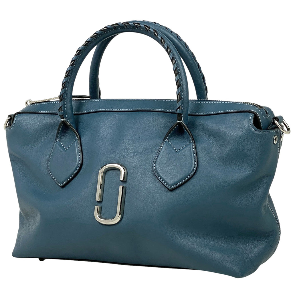 マークジェイコブス ロゴ ハンドバッグ 2WAY ショルダーバッグ ハンドバッグ レザー ブルー レディース 【中古】brbag