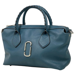 マークジェイコブス ロゴ ハンドバッグ 2WAY ショルダーバッグ ハンドバッグ レザー ブルー レディース 【中古】brbag