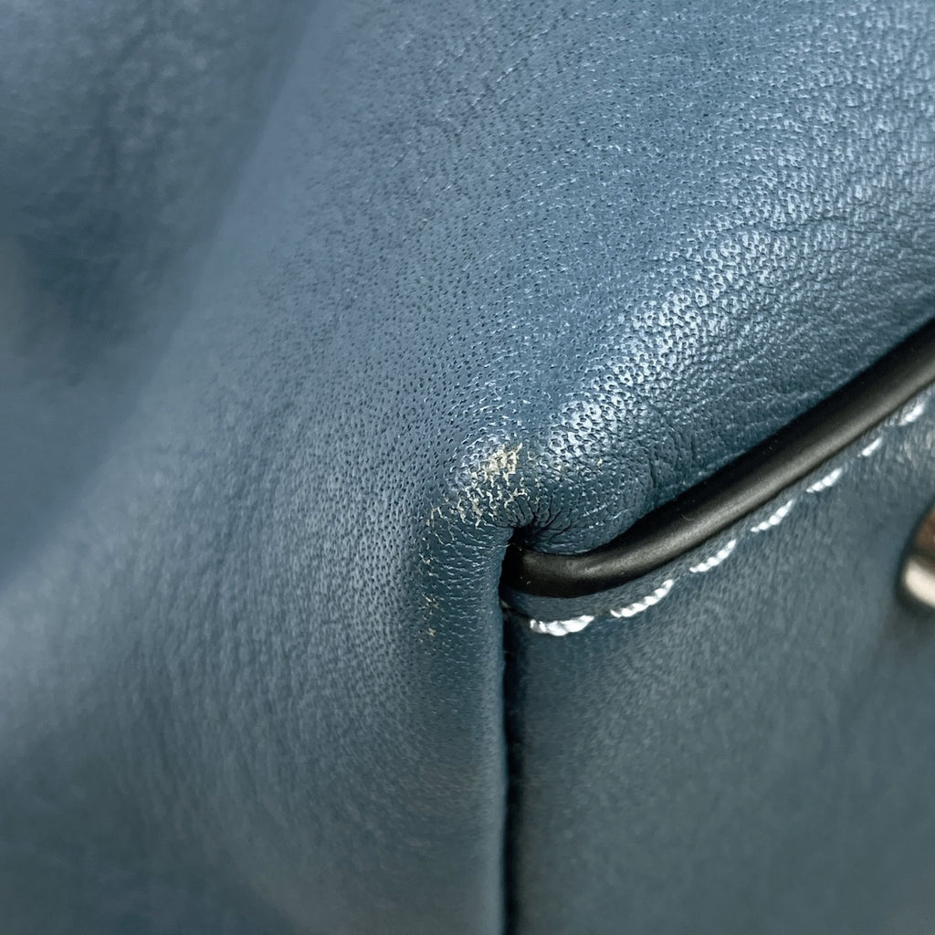 マークジェイコブス ロゴ ハンドバッグ 2WAY ショルダーバッグ ハンドバッグ レザー ブルー レディース 【中古】brbag