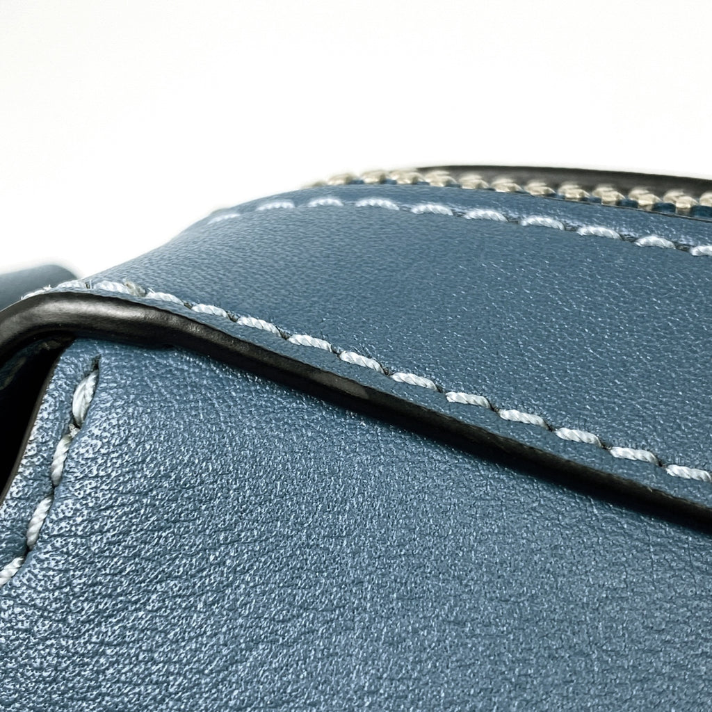 マークジェイコブス ロゴ ハンドバッグ 2WAY ショルダーバッグ ハンドバッグ レザー ブルー レディース 【中古】brbag