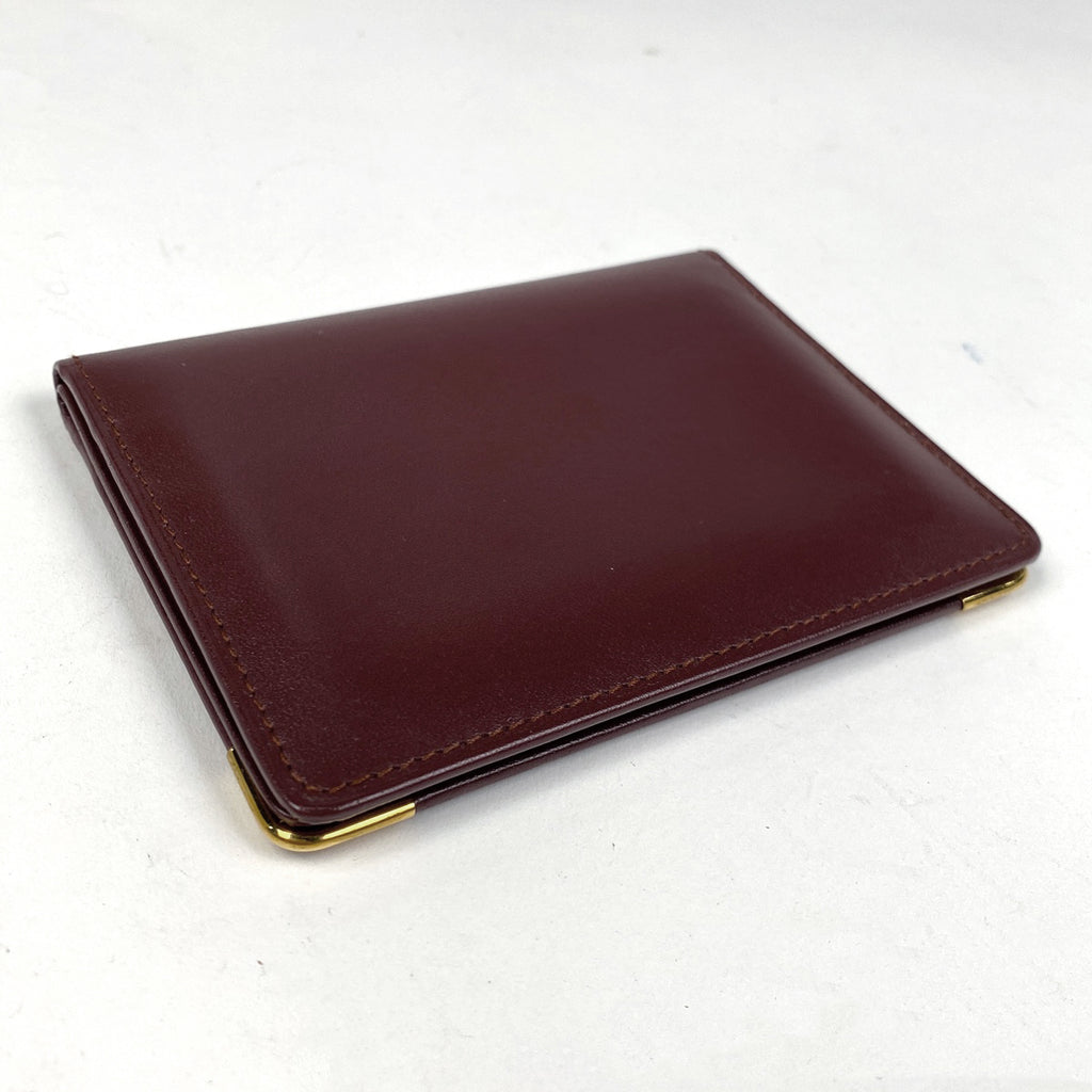 カルティエ マストライン カードケース 定期 通勤 通学 パスケース カードケース レザー ボルドー レディース 【中古】brbag