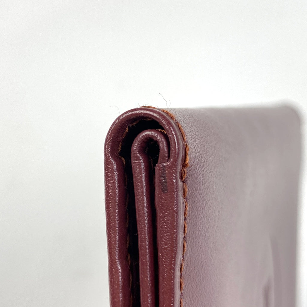 カルティエ マストライン カードケース 定期 通勤 通学 パスケース カードケース レザー ボルドー レディース 【中古】brbag
