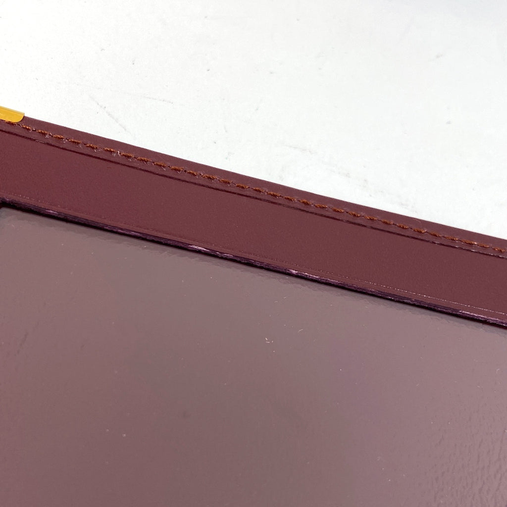 カルティエ マストライン カードケース 定期 通勤 通学 パスケース カードケース レザー ボルドー レディース 【中古】brbag