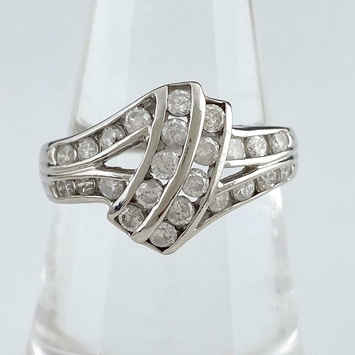 メレダイヤ デザインリング プラチナ 指輪 リング 15.5号 Pt900 ダイヤモンド レディース ：バイセル 店 - レディース ジュエリー・アクセサリー