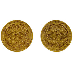 シャネル ココマーク ラウンド イヤリング 丸型 イヤリング GP ゴールド レディース 【中古】bracc