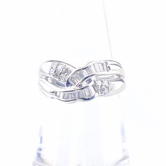 メレダイヤ デザインリング プラチナ 指輪 リング 14号 Pt900 ダイヤモンド レディース 【中古】nbjwl