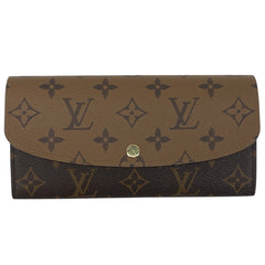 ルイ・ヴィトン ポルトフォイユ エミリー 二つ折り 長財布 モノグラムリバース ブラウン M82157 レディース 【中古】brbag