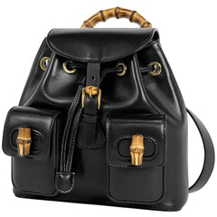 グッチ バンブー リュックサック 竹 バックパック デイパック リュック レザー ブラック 702101 レディース 【中古】brbag