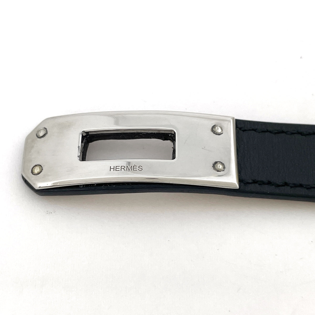 Hermès ケリーブレスレット ドゥブルトゥール　シルバー×ブラック未使用 HERMES エルメス ケリー ブレスレット ドゥブルトゥール レザー
