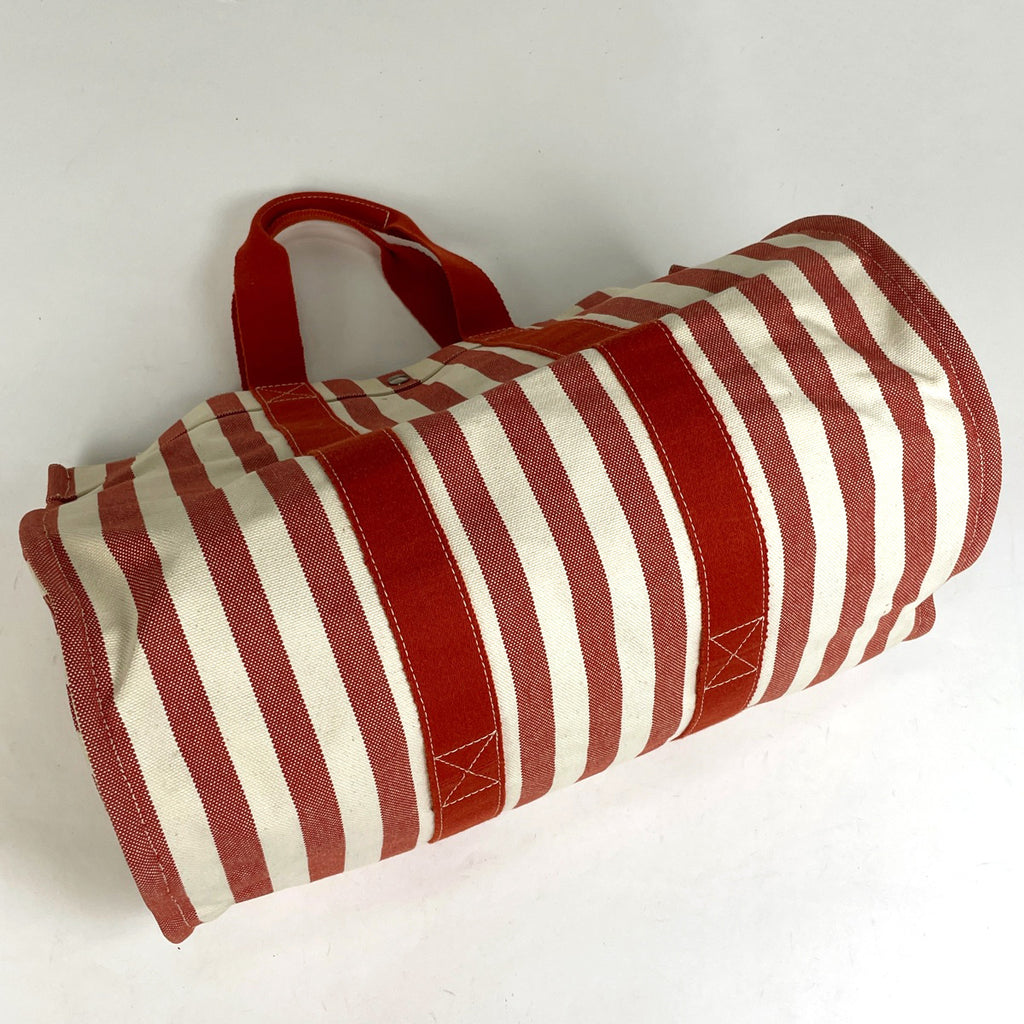 エルメス カンヌ GM ハンドバッグ トートバッグ キャンバス レッド アイボリー レディース 【中古】brbag