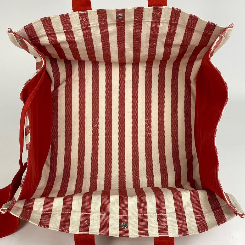 エルメス カンヌ GM ハンドバッグ トートバッグ キャンバス レッド アイボリー レディース 【中古】brbag