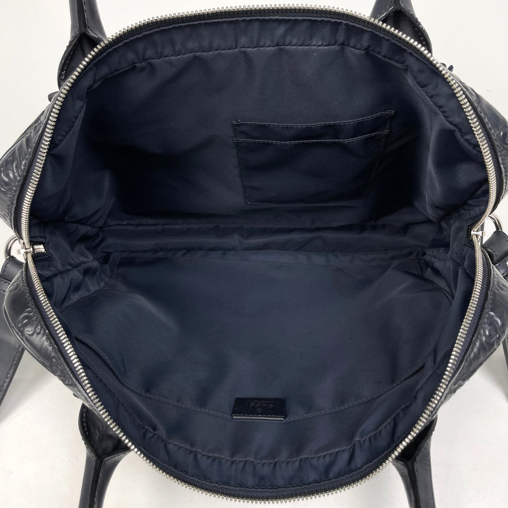 グッチ グッチシマ ビジネスバッグ ロゴ 2WAY ショルダーバッグ ブリーフケース ビジネスバッグ シマレザー ネイビー 328937 メンズ 【中古】brbag