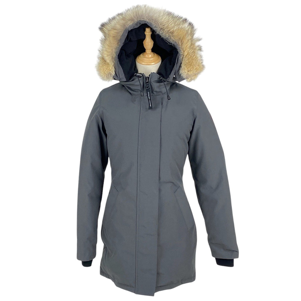 カナダグース ヴィクトリア パーカー VICTORIA PARKA フーディ アウター ダウンジャケット グレー レディース 【中古】 brapp