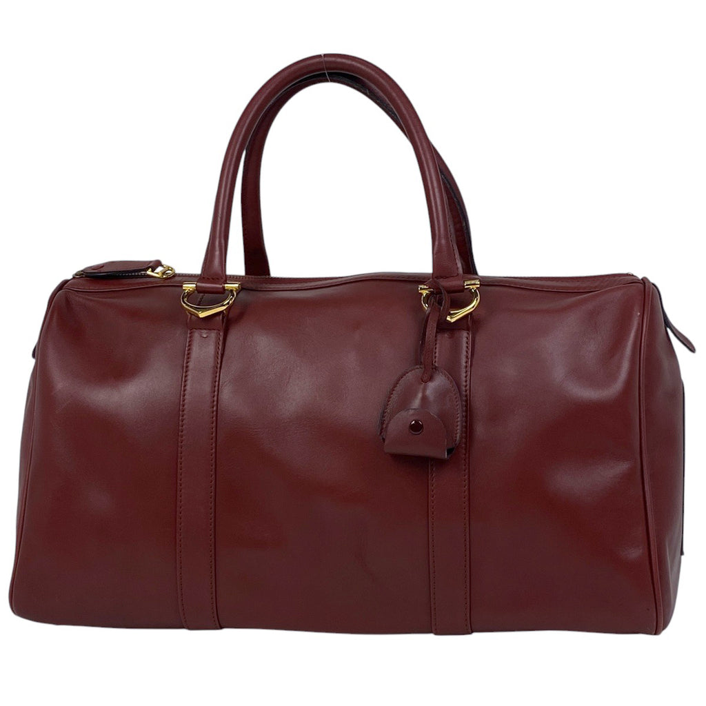 カルティエ マストライン ボストンバッグ ハンドバッグ ボストンバッグ レザー ボルドー レディース 【中古】 brbag