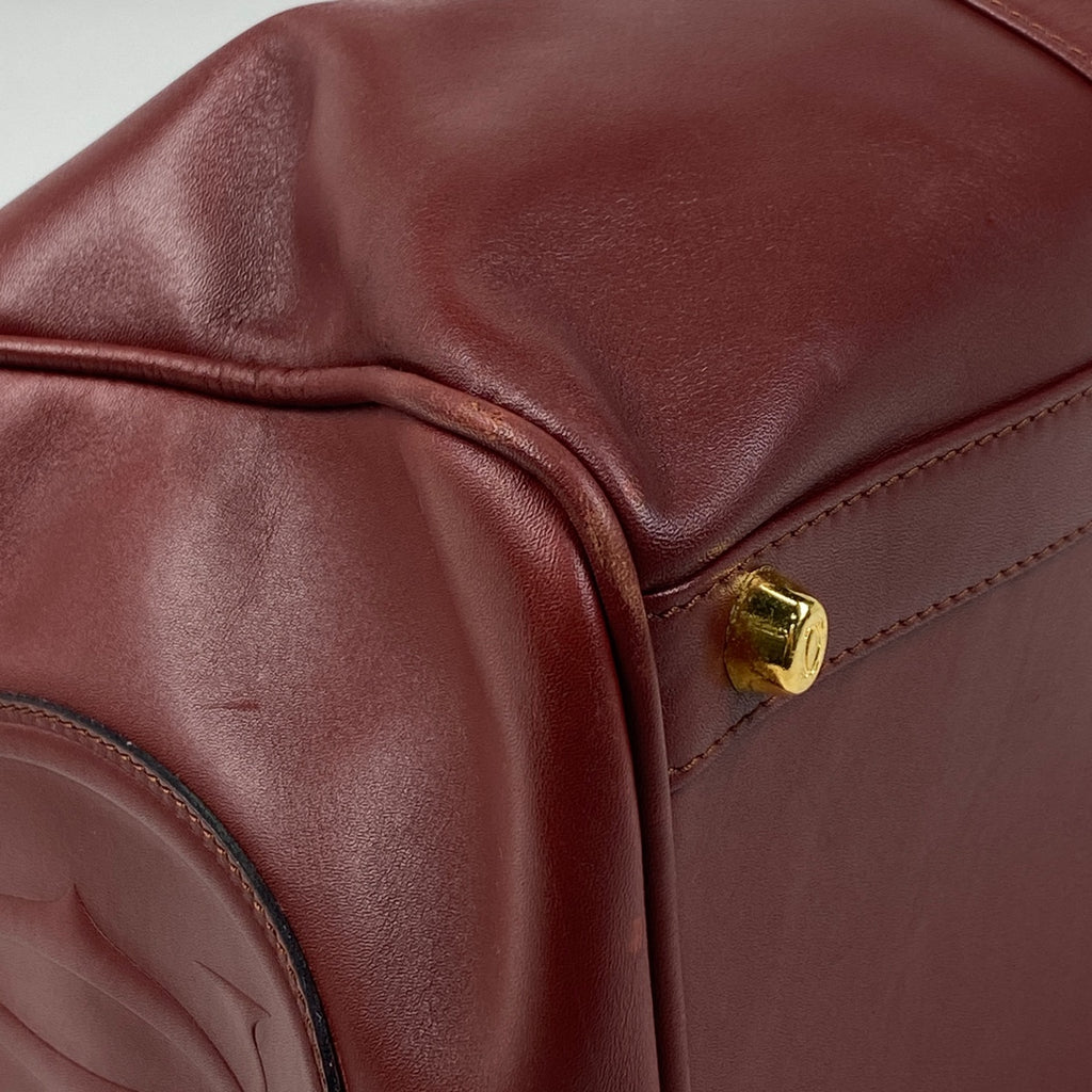 カルティエ マストライン ボストンバッグ ハンドバッグ ボストンバッグ レザー ボルドー レディース 【中古】 brbag