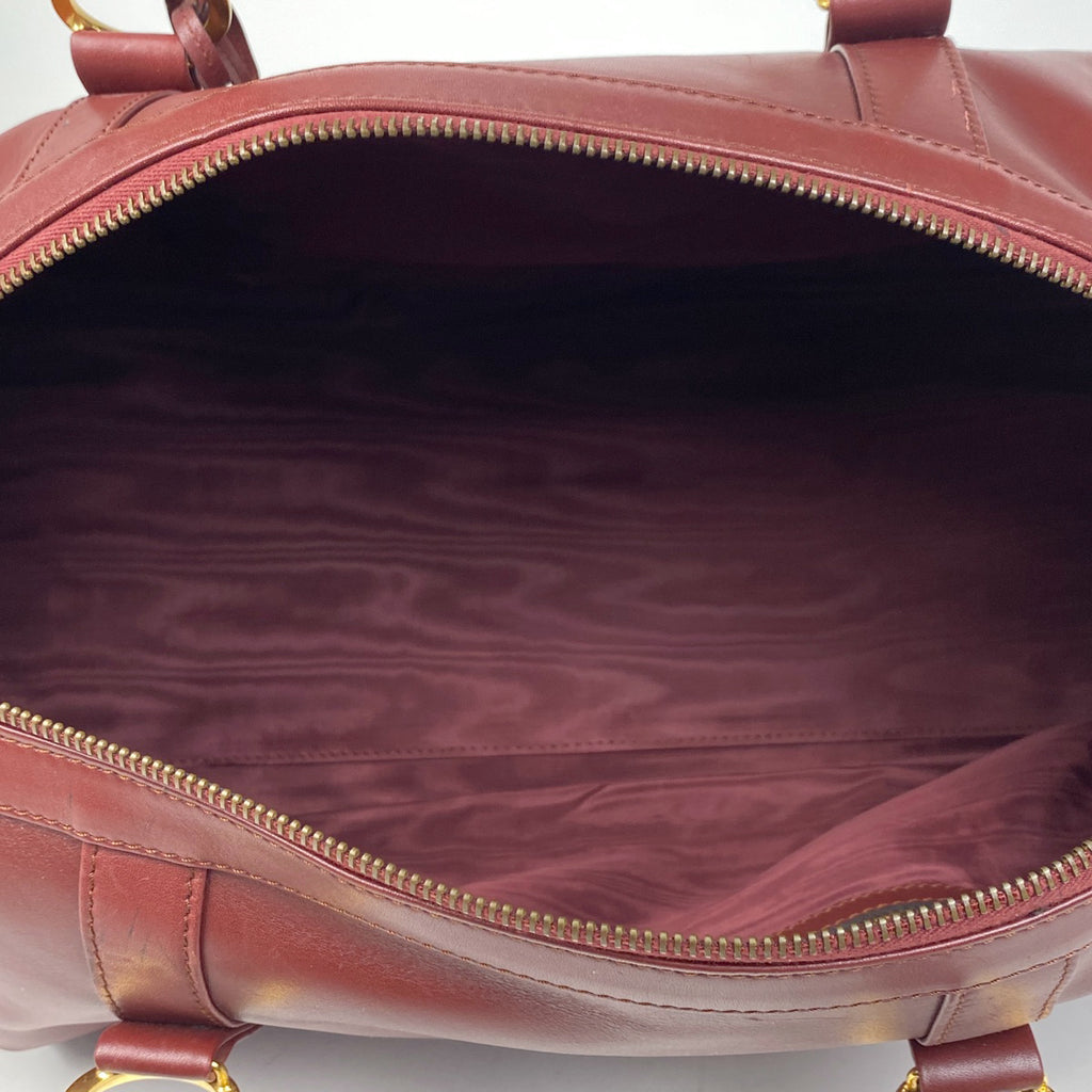 カルティエ マストライン ボストンバッグ ハンドバッグ ボストンバッグ レザー ボルドー レディース 【中古】 brbag