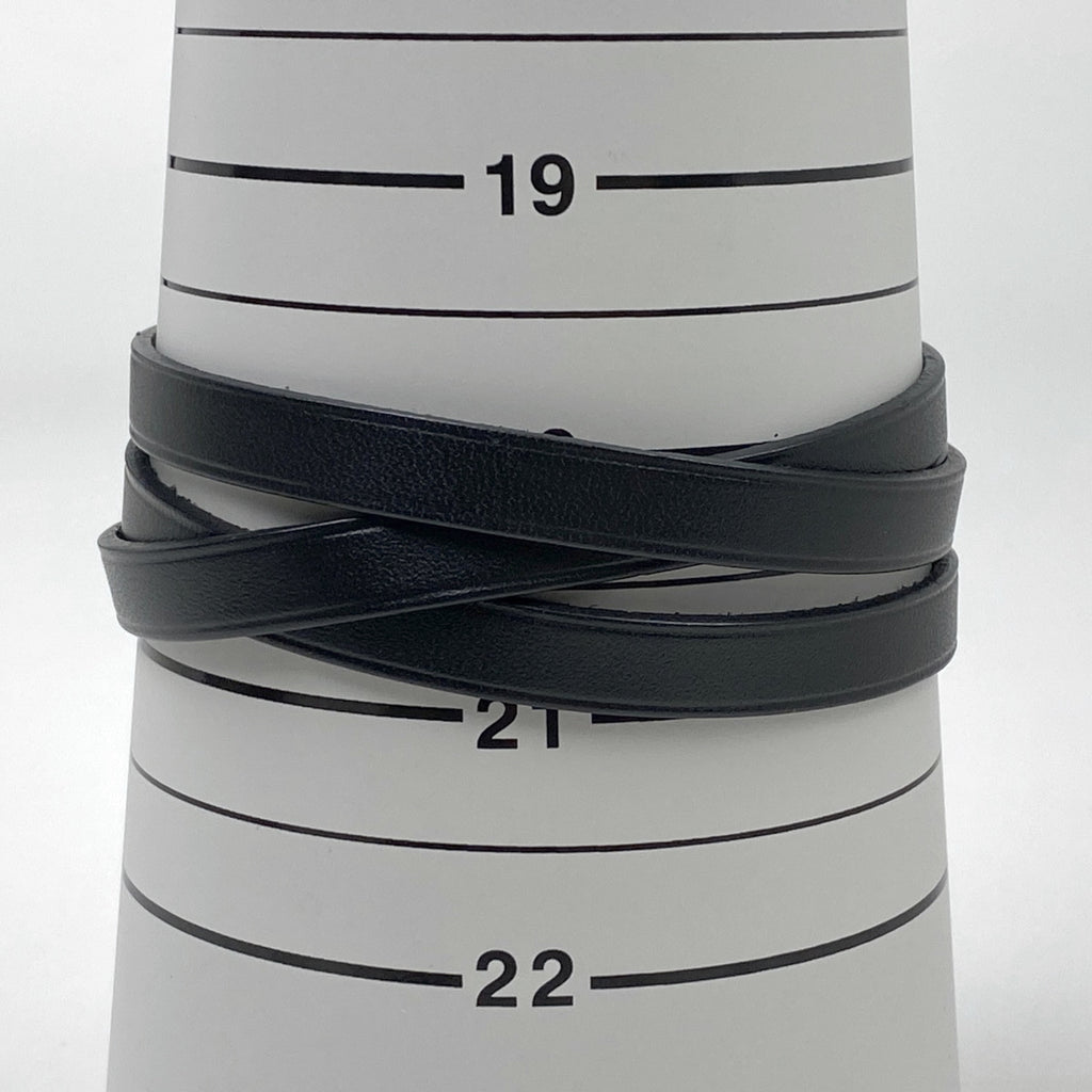 エルメス アピ 3 ブレスレット 腕輪  レザー シルバーメッキ ブラック レディース 【中古】bracc