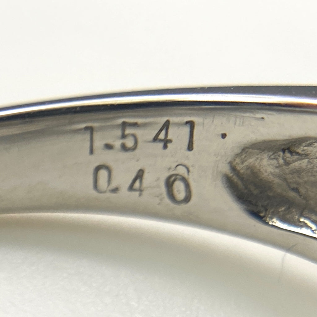 エメラルド デザインリング プラチナ 指輪 メレダイヤ リング 8号 Pt900 エメラルド ダイヤモンド レディース 【中古】nbjwl