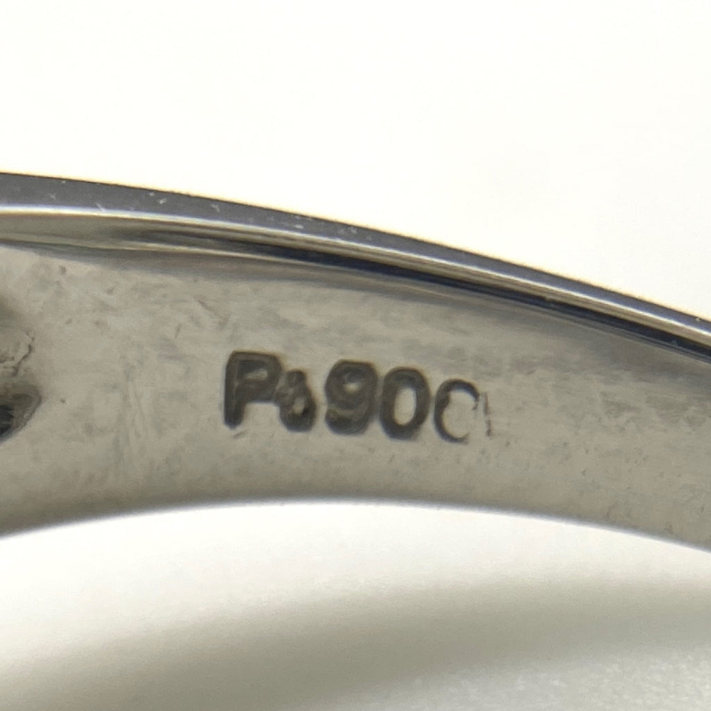 エメラルド デザインリング プラチナ 指輪 メレダイヤ リング 8号 Pt900 エメラルド ダイヤモンド レディース 【中古】nbjwl