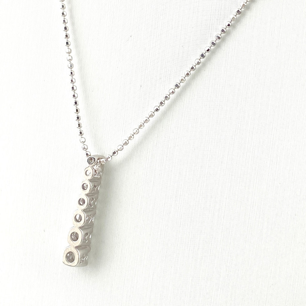 メレダイヤ デザインネックレス WG ホワイトゴールド ペンダント ネックレス K18 WG ダイヤモンド レディース 【中古】nbjwl
