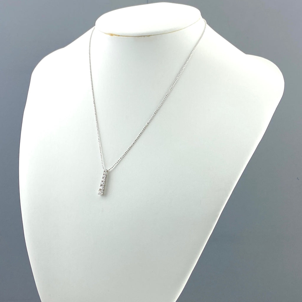 メレダイヤ デザインネックレス WG ホワイトゴールド ペンダント ネックレス K18 WG ダイヤモンド レディース 【中古】nbjwl