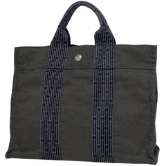 エルメス エールライン トート PM ハンドバッグ トートバッグ ナイロンキャンバス グレー ブラック レディース 【中古】brbag