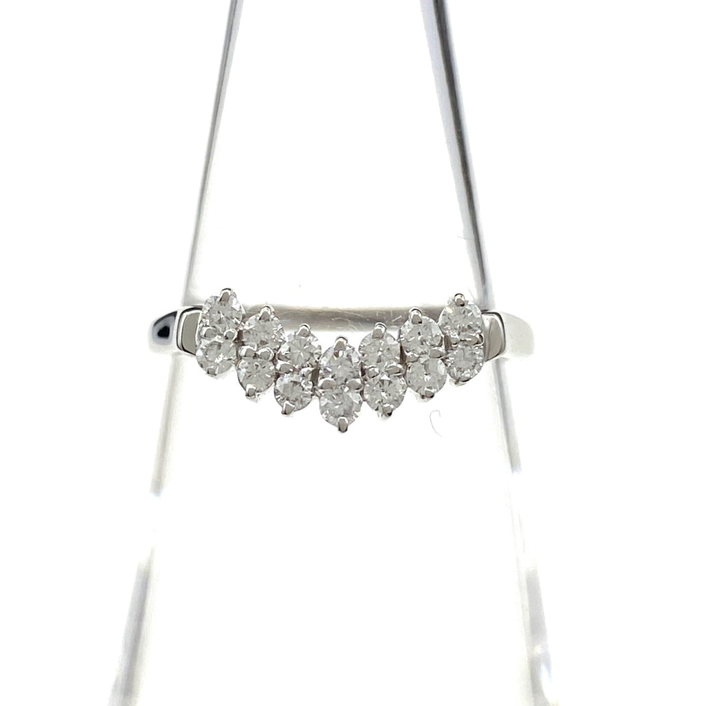 メレダイヤ デザインリング プラチナ 指輪 メレダイヤ リング 11号 Pt900 ダイヤモンド レディース 【中古】nbjwl