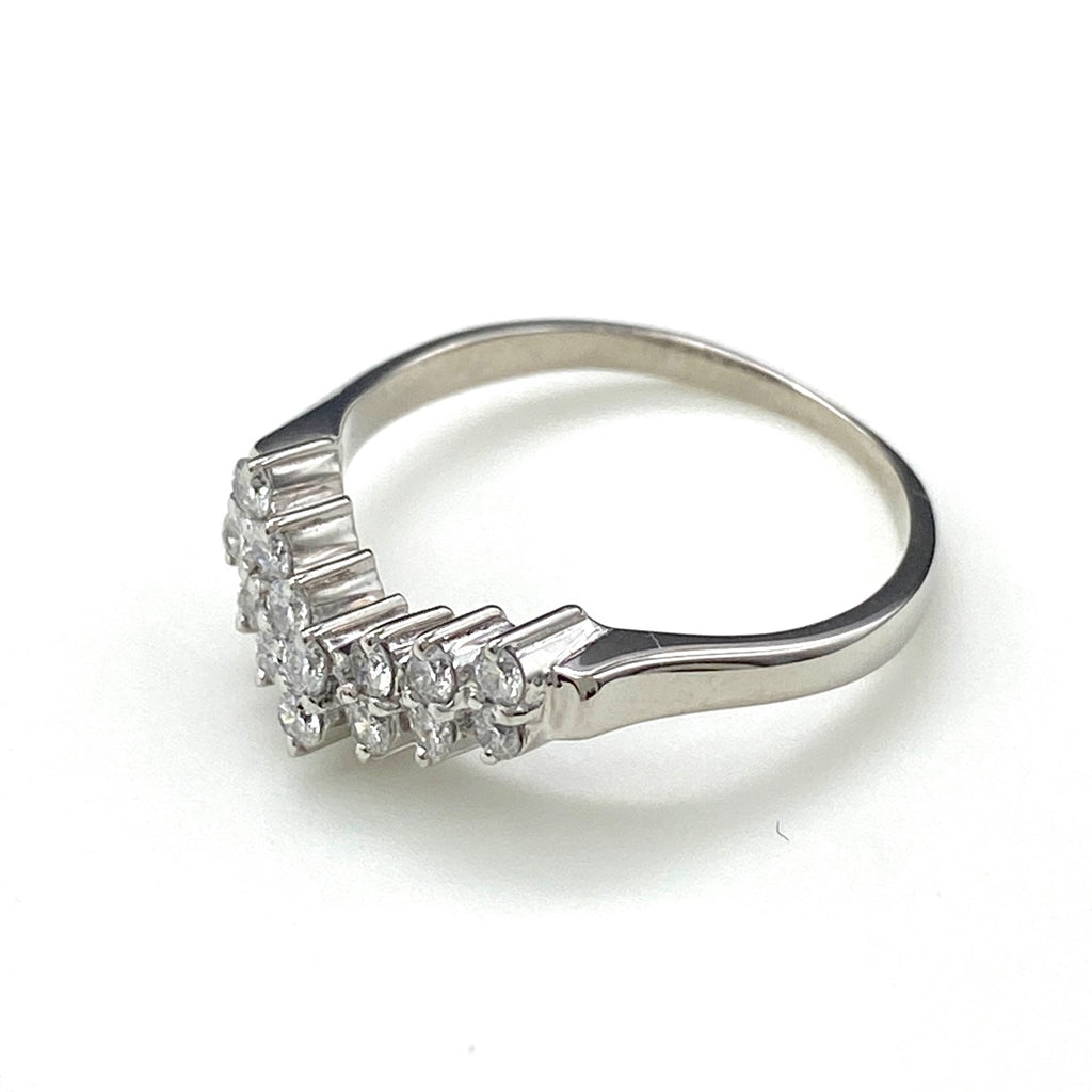 メレダイヤ デザインリング プラチナ 指輪 メレダイヤ リング 11号 Pt900 ダイヤモンド レディース 【中古】nbjwl