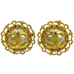 シャネル ココマーク フェイクパール イヤリング CCマーク イヤリング GP ゴールド レディース 【中古】 bracc