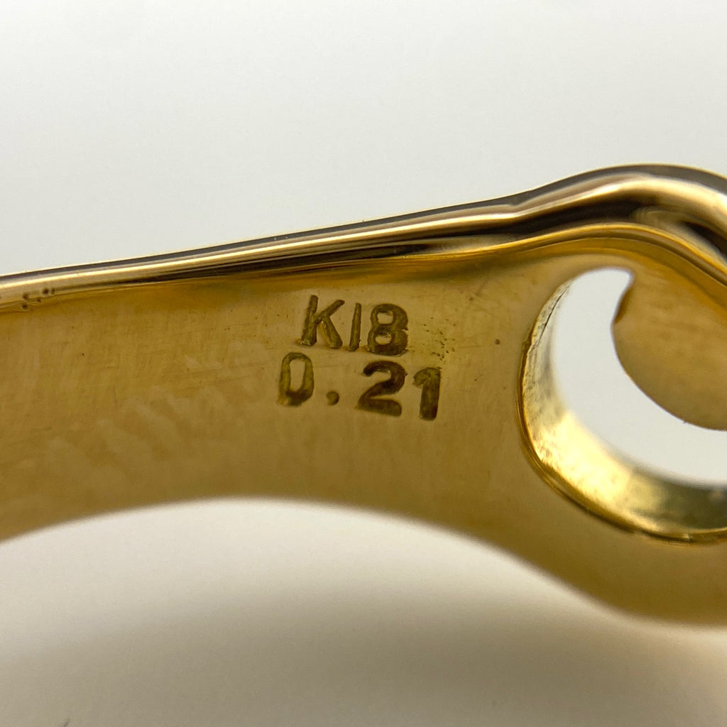 ヴァンドーム青山 メレダイヤ デザインリング YG イエローゴールド 指輪 リング 9号 K18 ダイヤモンド レディース 【中古】brjwl