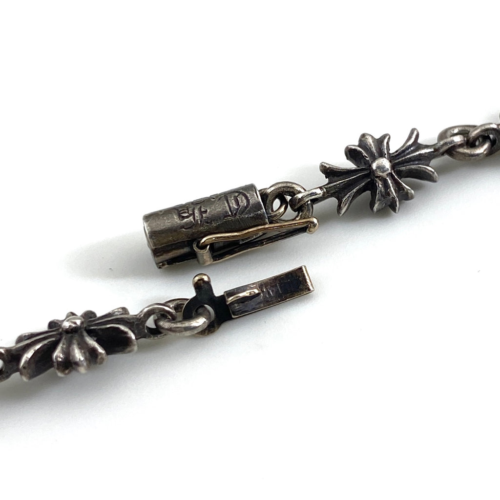 クロムハーツ タイニーEファットクロス PAVE サファイア ネックレス シルバー ペンダント 十字架 ネックレス シルバー925 サファイア メンズ 【中古】brjwl
