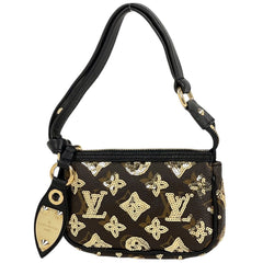 ルイ・ヴィトン ミニ ポシェット アクセソワール メイク コスメ スパンコール アクセサリーポーチ モノグラムエクリプス オール M60125 レディース 【中古】brbag