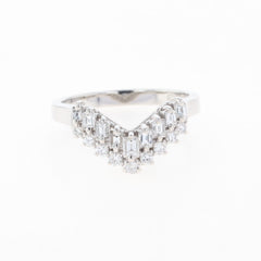 メレダイヤ デザインリング プラチナ 指輪 リング 12号 Pt900 ダイヤモンド レディース 【中古】nbjwl