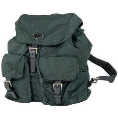 プラダ ロゴプレート リュックサック バックパック リュック ナイロン グリーン レディース 【中古】 brbag
