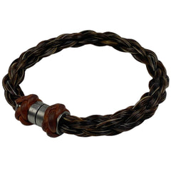 エルメス 編み込み マグネット ブレスレット ブレスレット ファブリック ブラウン レディース 【中古】bracc