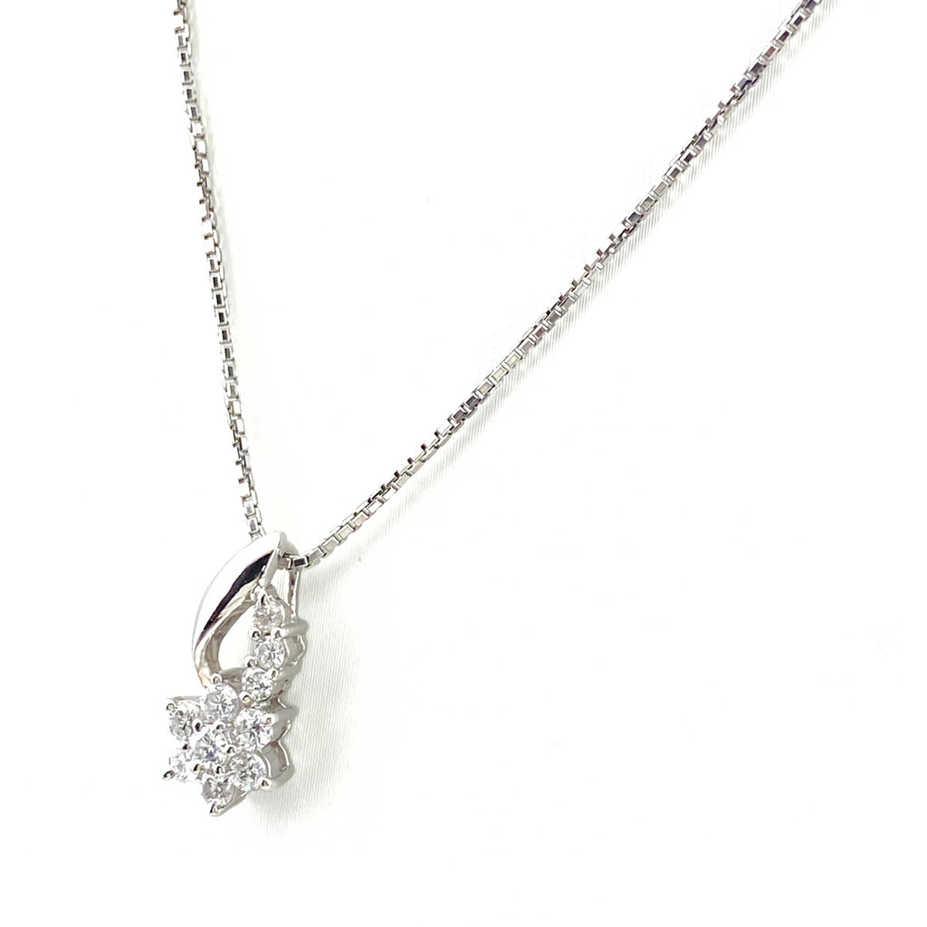 メレダイヤ デザインネックレス プラチナ ペンダント ネックレス Pt900 Pt850 ダイヤモンド レディース 【中古】nbjwl