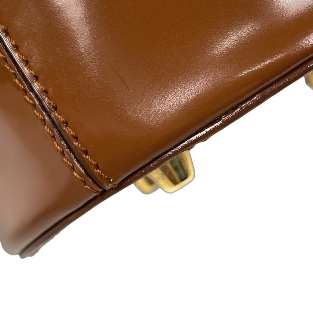 プラダ ロゴ ハンドバッグ 2WAY ショルダーバッグ 巾着型 ハンドバッグ レザー ブラウン レディース 【中古】brbag