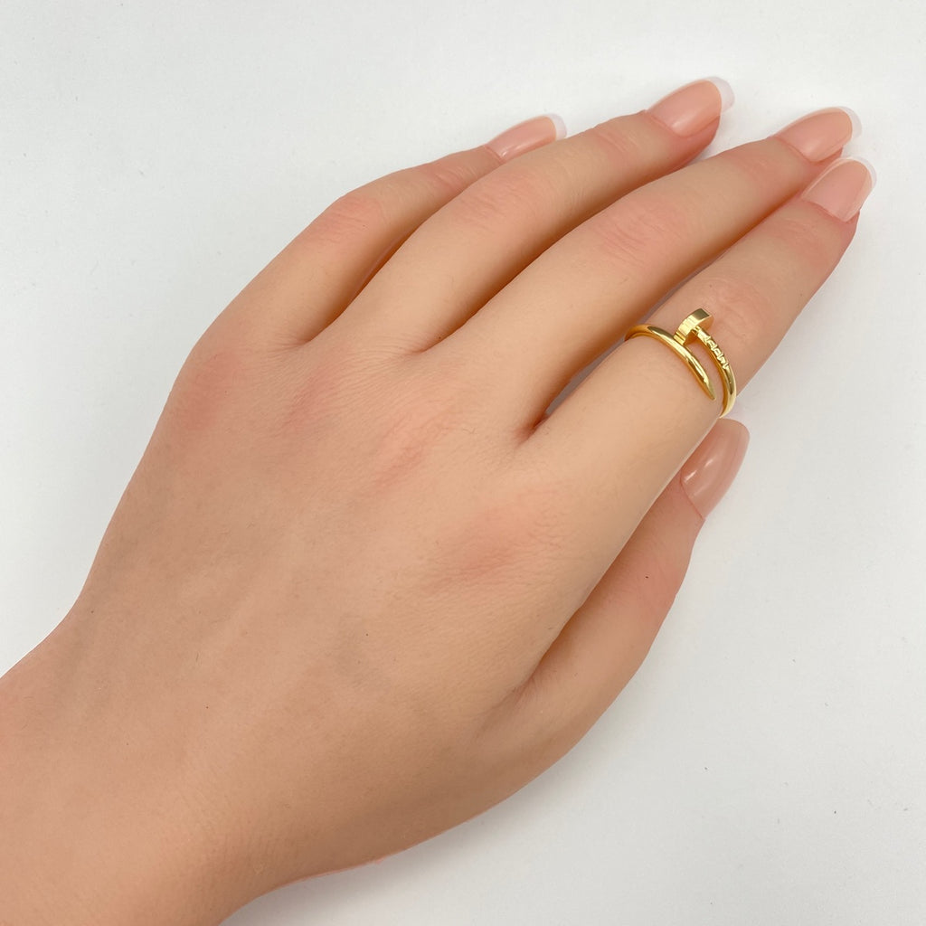 カルティエ ジュスト アン クル リング YG イエローゴールド 指輪 スモールモデル リング 4.5号 750 レディース 【中古】brjwl