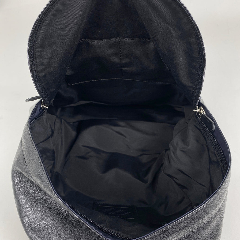コーチ ロゴ リュックサック バックパック デイパック リュック レザー ブラック ネイビー F71674 メンズ 【中古】brbag